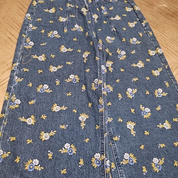 Avec Les Filles Denim Floral Jumpsuit Cap Sleeve Size 0 NWOT - Picture 6 of 16